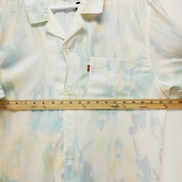 Levi's Mens Shirt Medium Tie Dye Hawaiian Short Sleeve Button Up Lyocell Relaxed - Picture 5 of 12